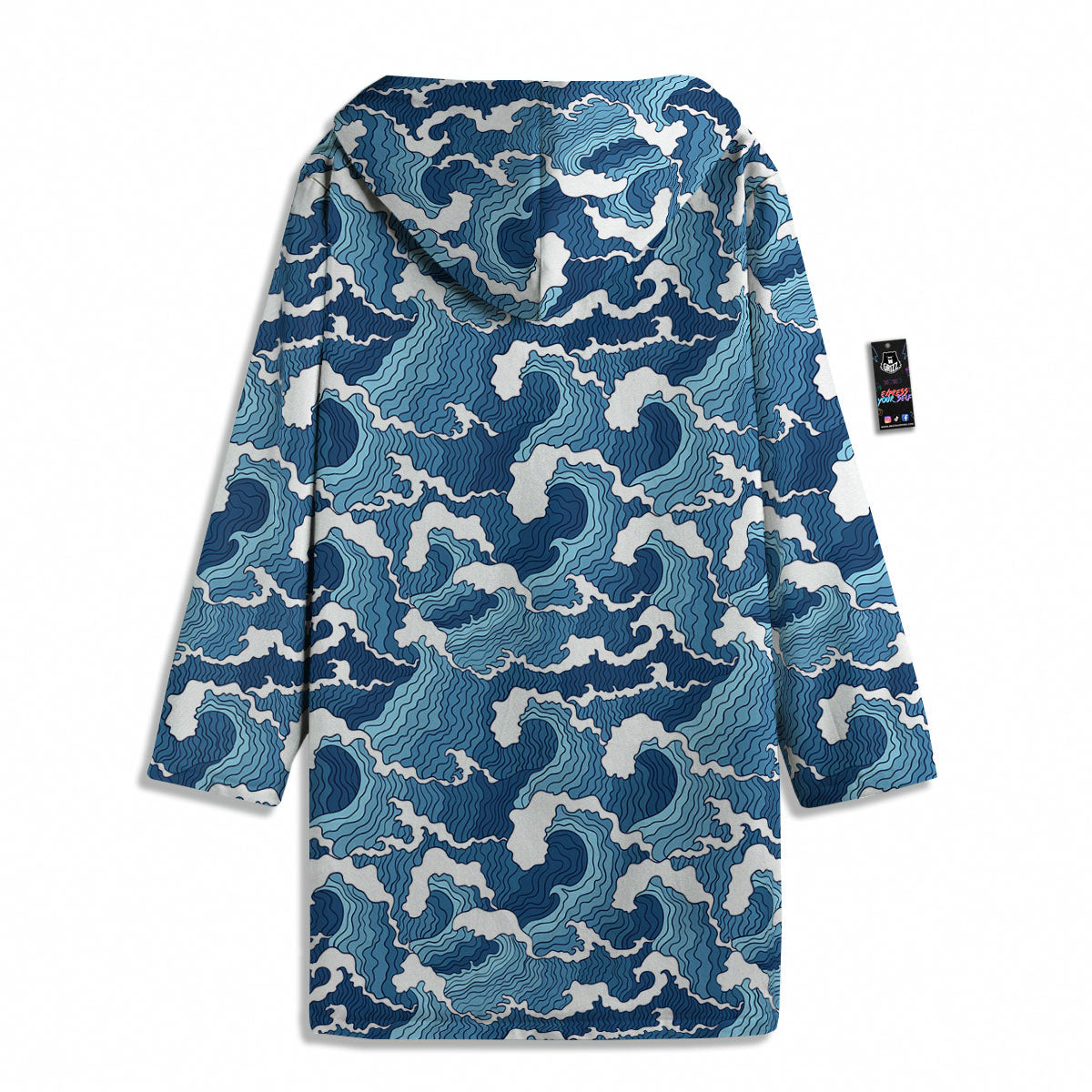 Ocean Wave Japanese Print Pattern Men's Windbreaker Jacket-grizzshop