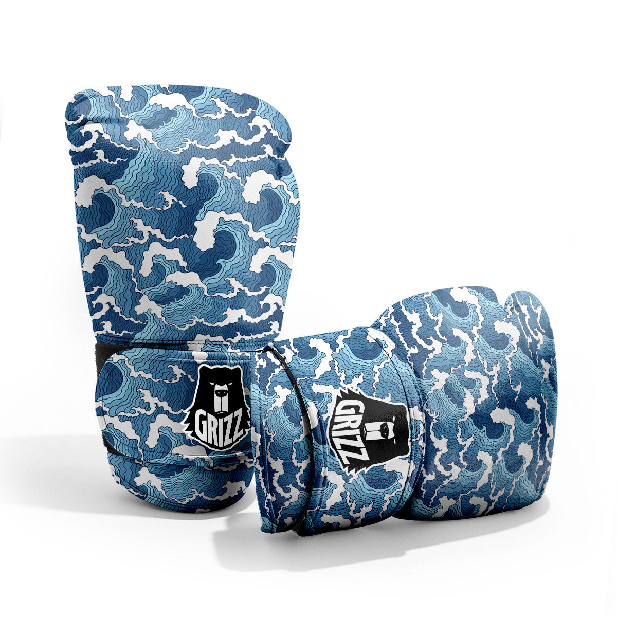 Ocean Wave Japanese Print Pattern Pro Boxing Glove