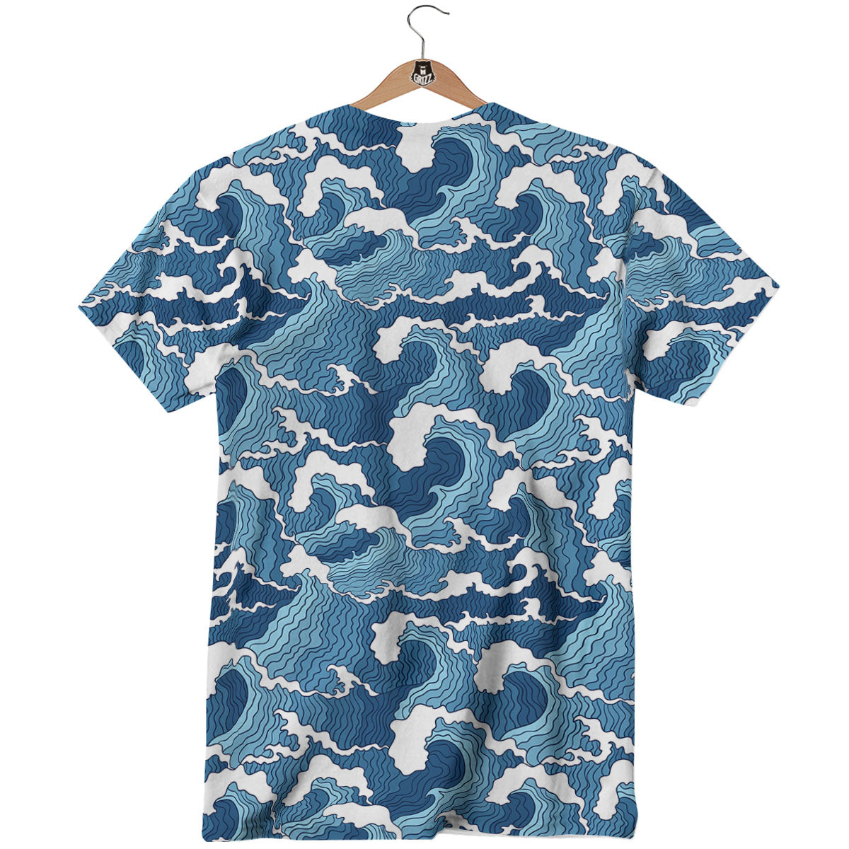 Ocean Wave Japanese Print Pattern T-Shirt-grizzshop