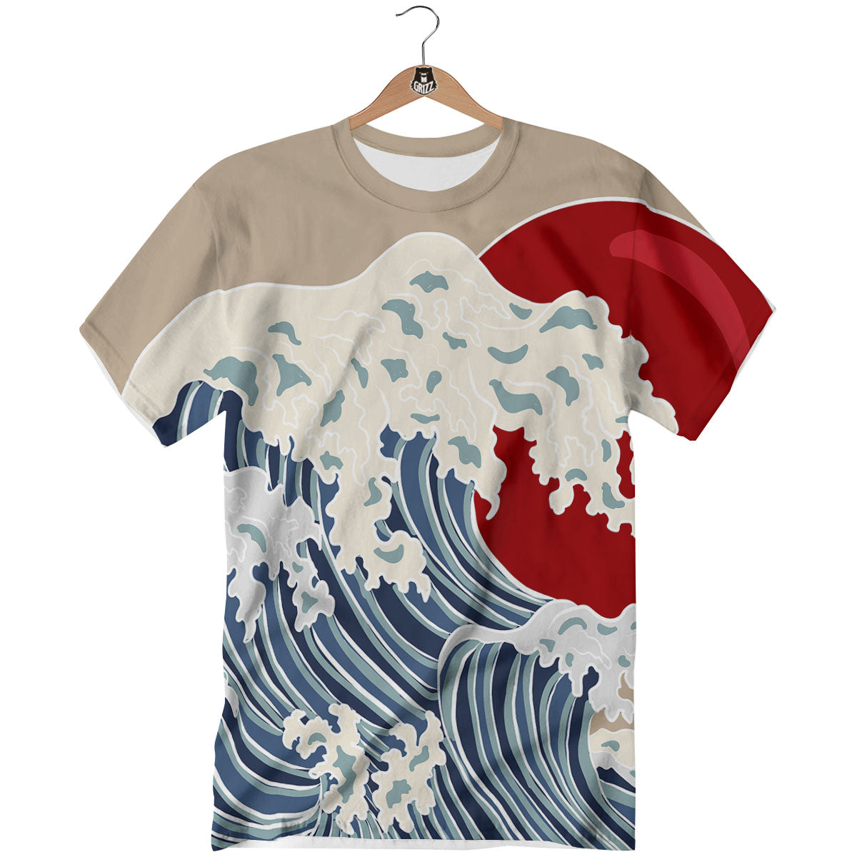 Ocean Wave Japanese Print T-Shirt-grizzshop