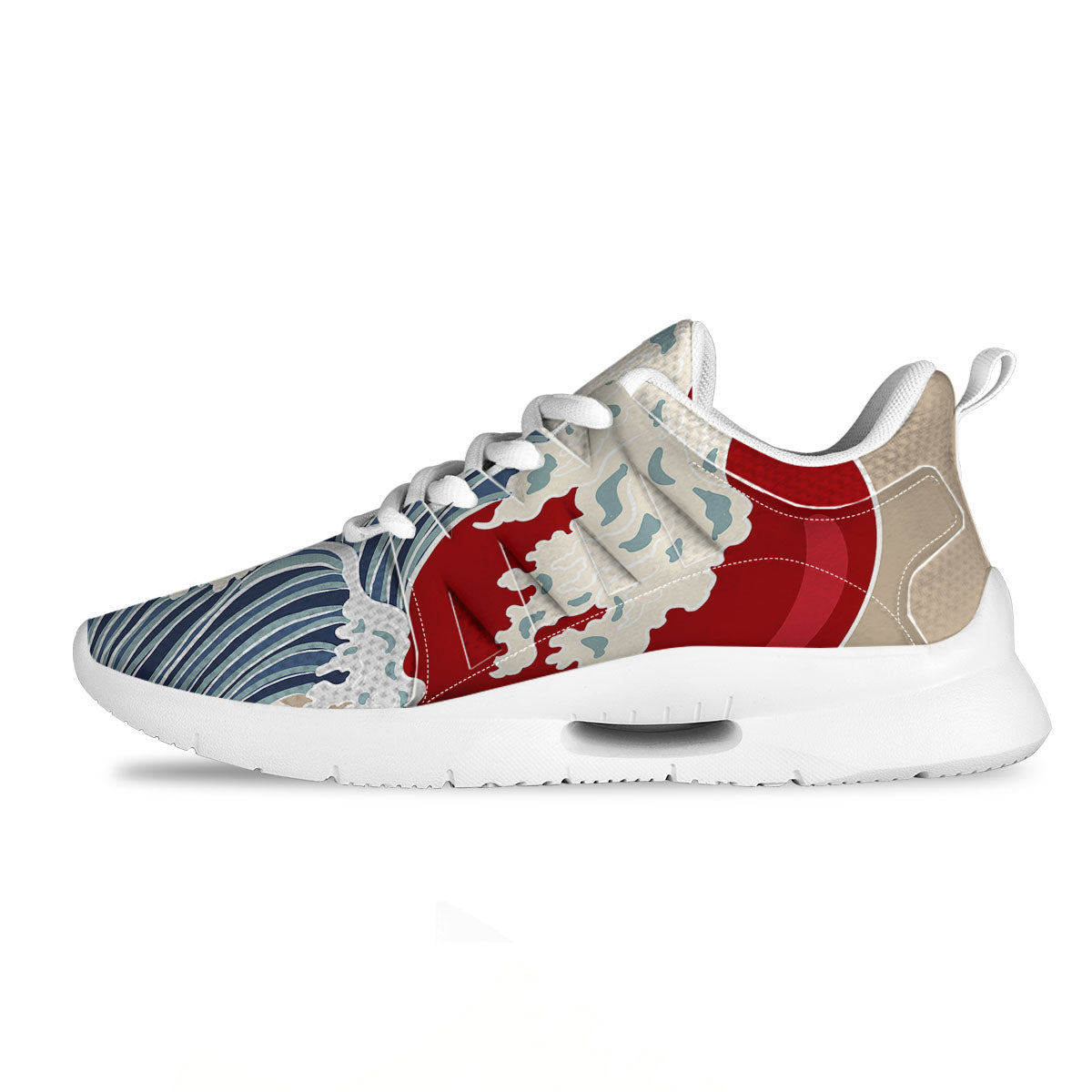 Ocean Wave Japanese Print Tennis Shoes-grizzshop