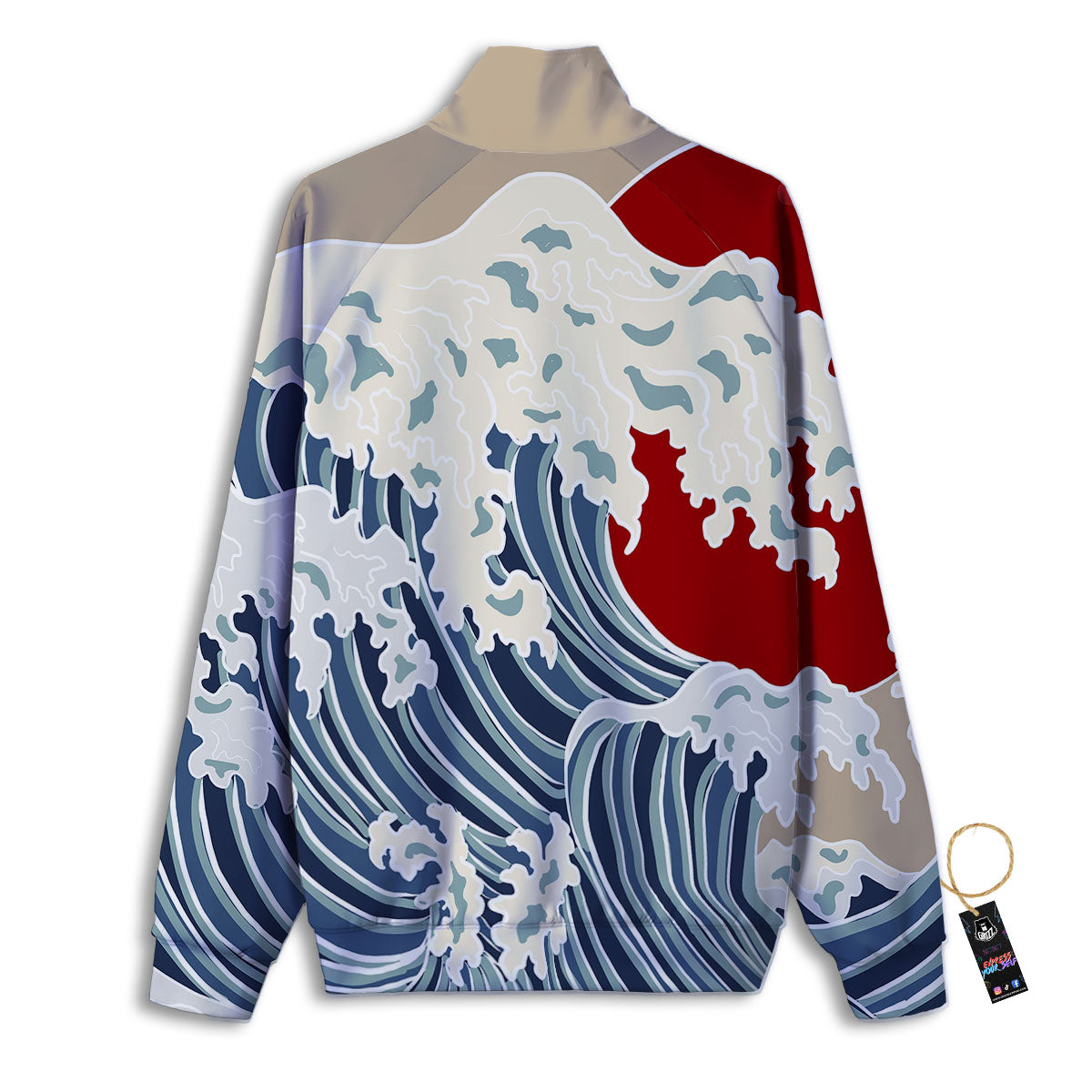 Ocean Wave Japanese Print Track Jacket-grizzshop