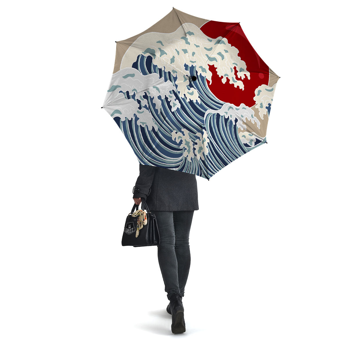 Ocean Wave Japanese Print Umbrella-grizzshop