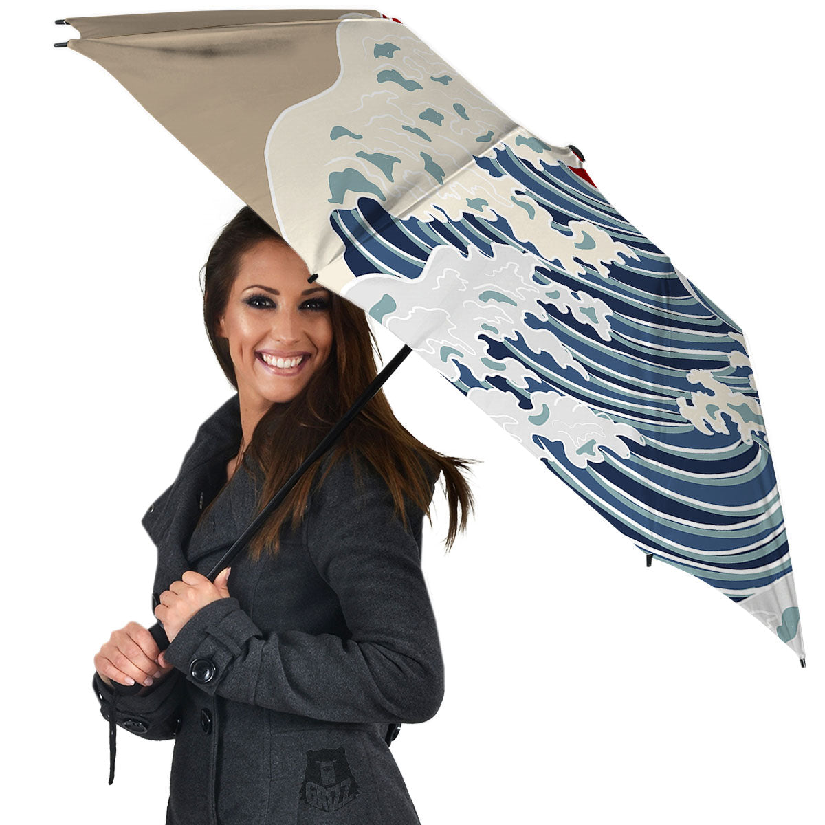 Ocean Wave Japanese Print Umbrella-grizzshop