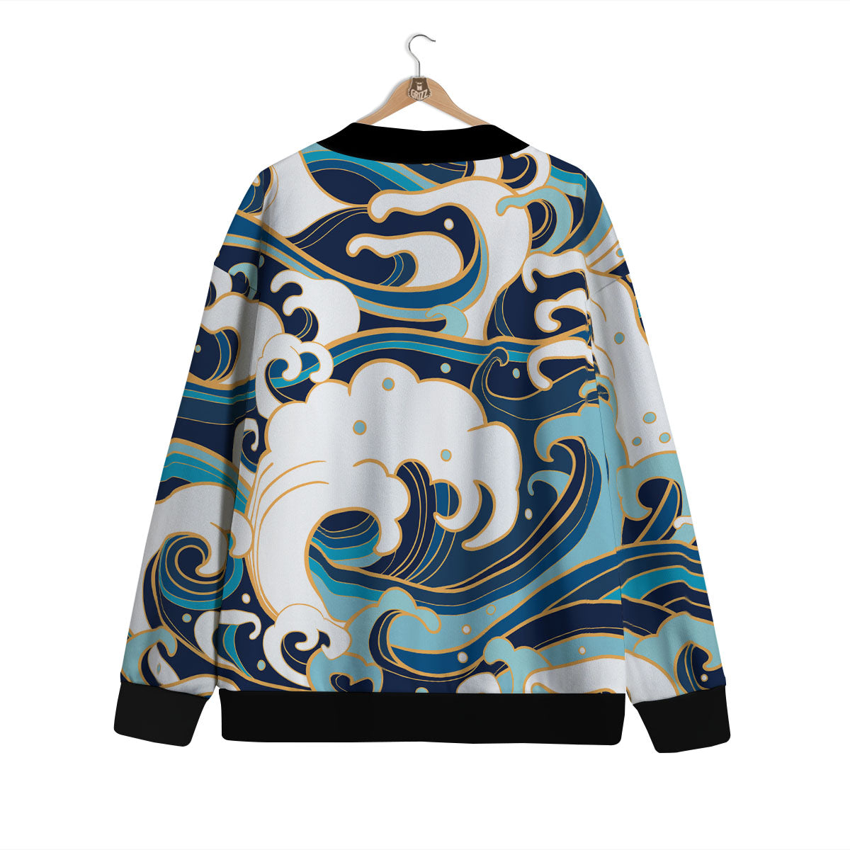 Ocean Wave Print Cardigan-grizzshop