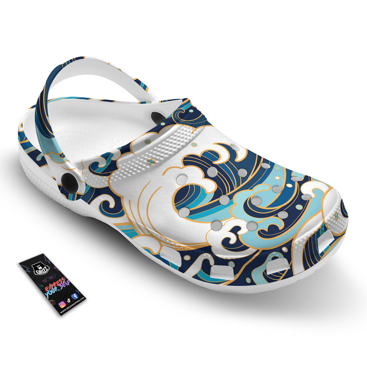 Ocean Wave Print Clog-grizzshop