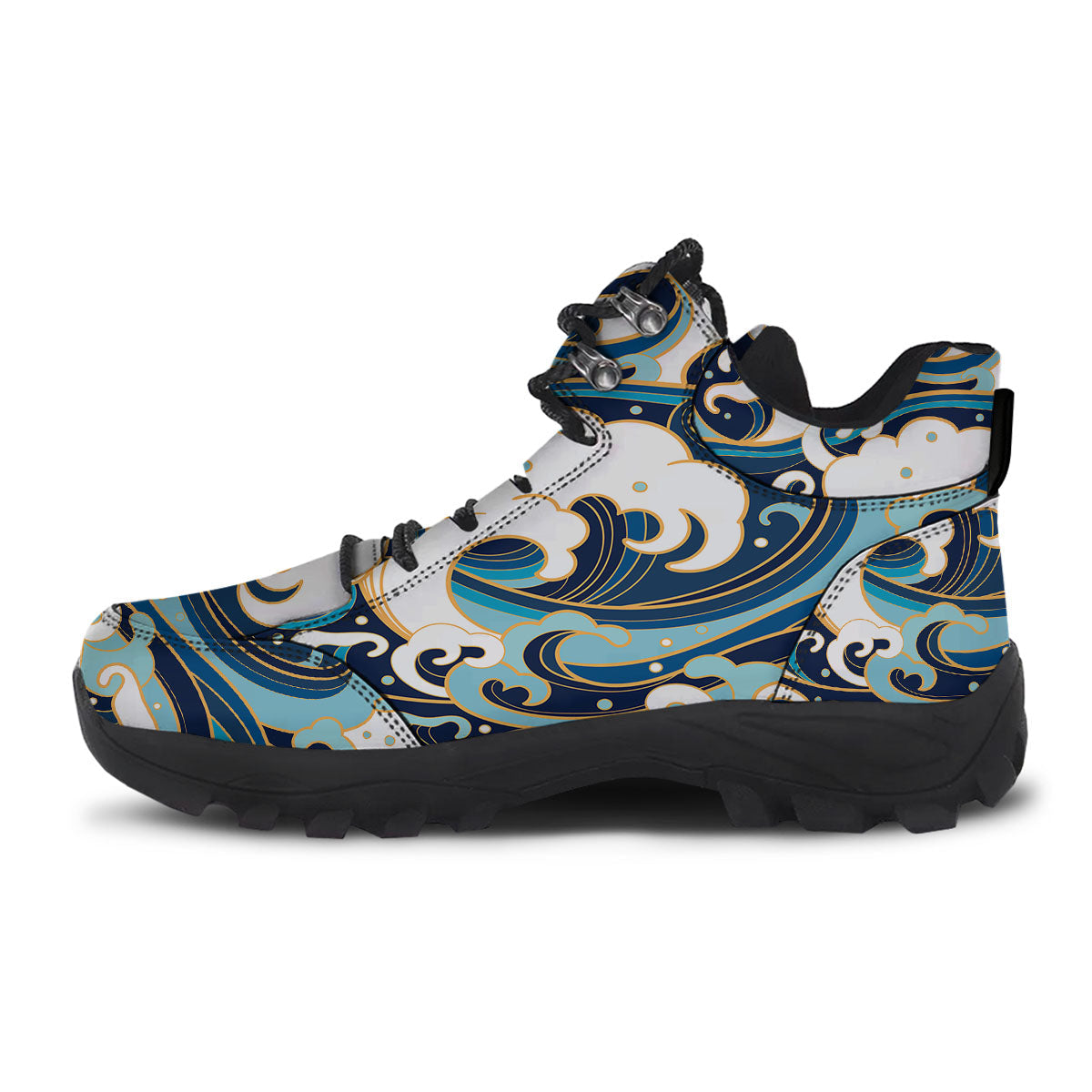 Ocean Wave Print Hiking Shoes-grizzshop