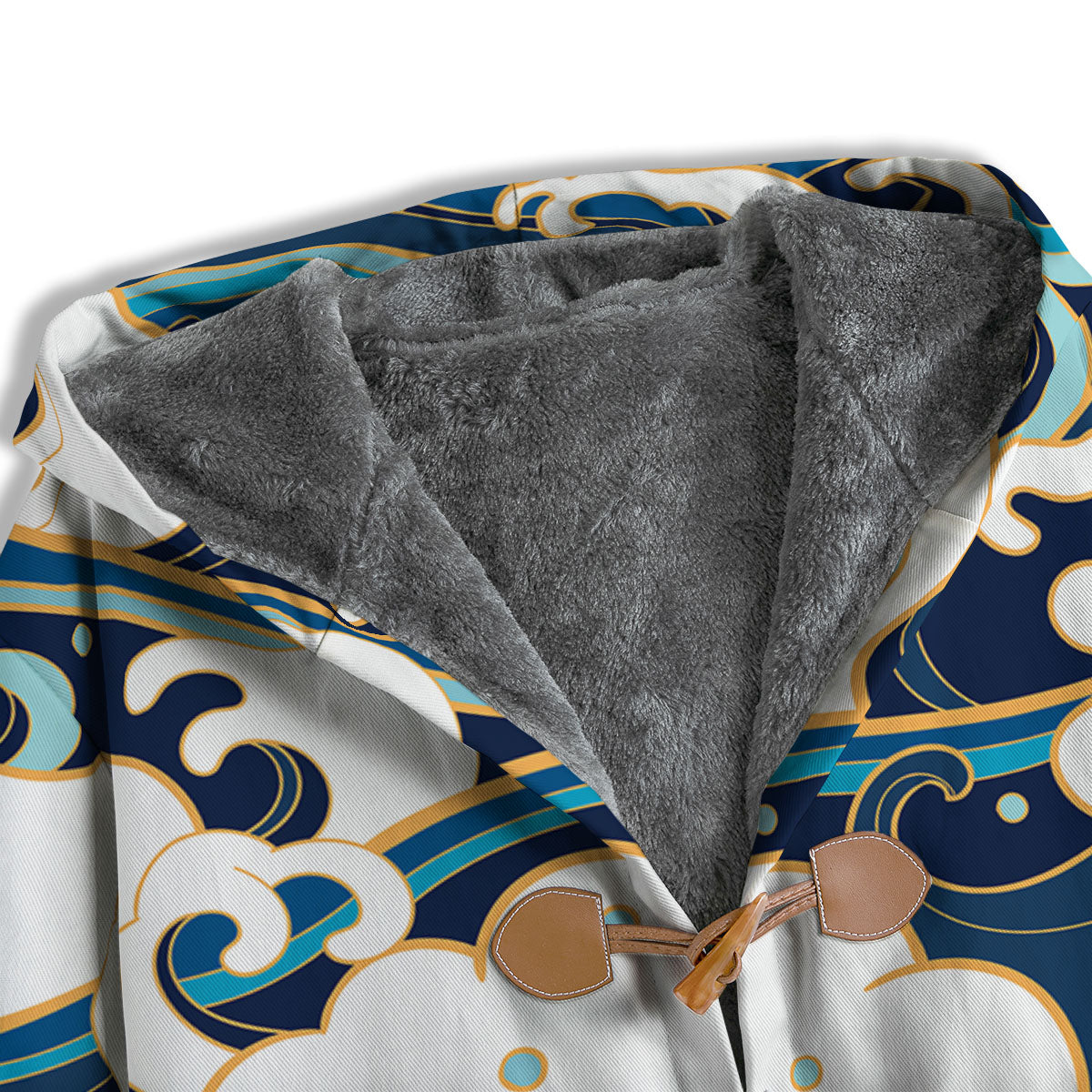 Ocean Wave Print Men's Windbreaker Jacket-grizzshop
