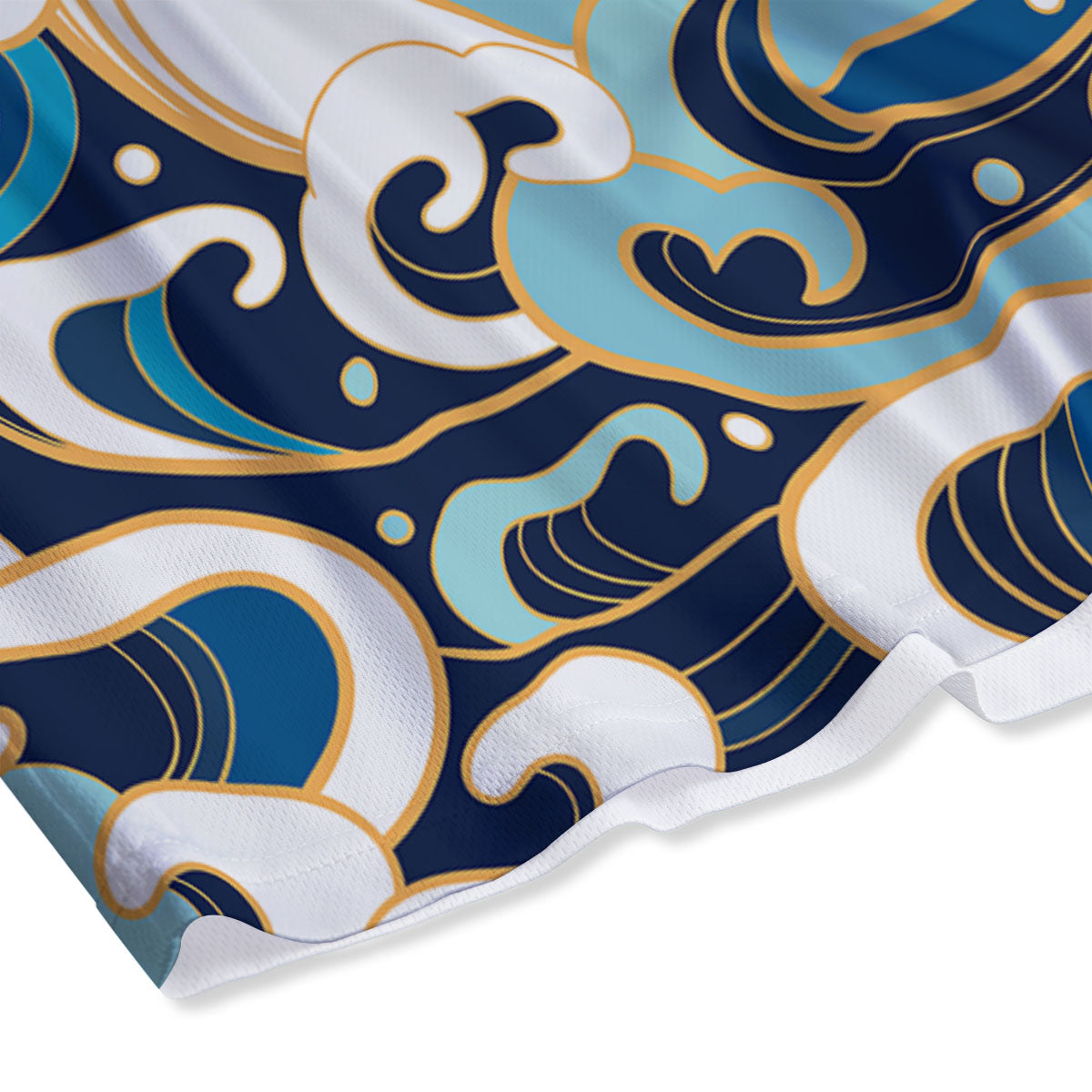 Ocean Wave Print Mesh Shorts