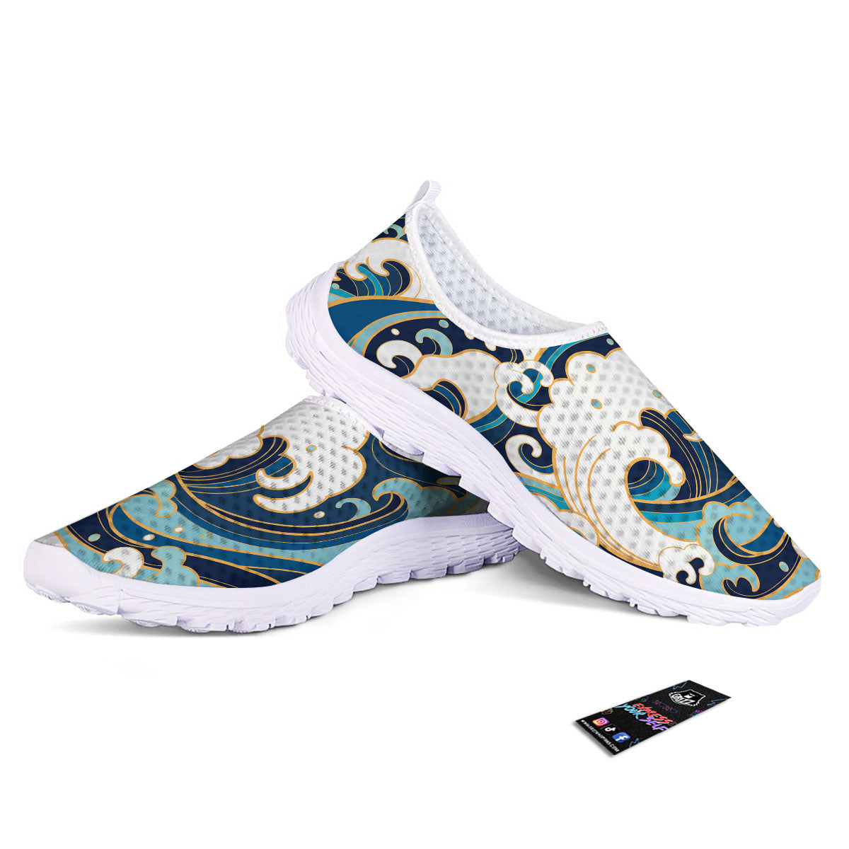 Ocean Wave Print Nurse Shoes-grizzshop