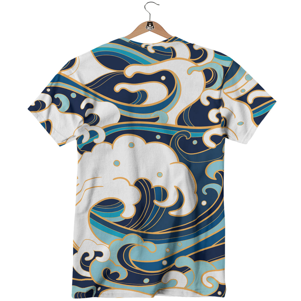 Ocean Wave Print T-Shirt-grizzshop