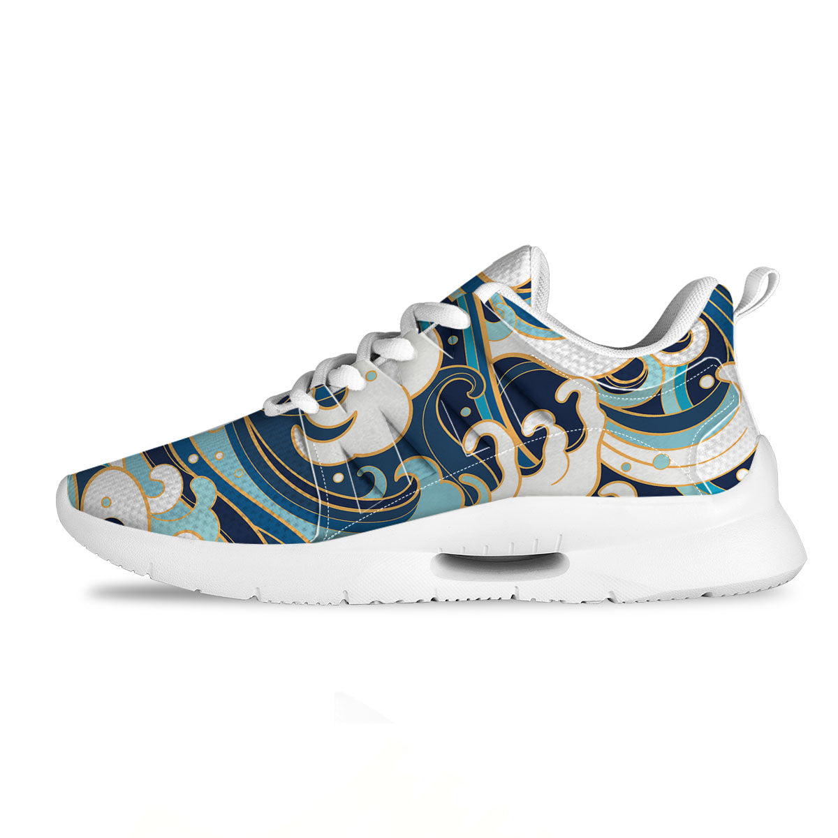 Ocean Wave Print Tennis Shoes-grizzshop
