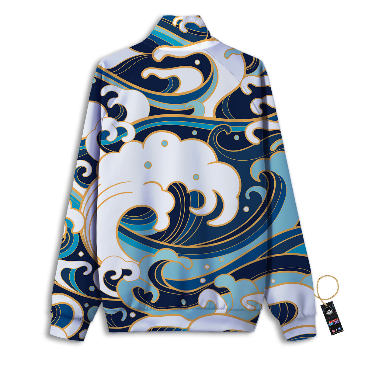 Ocean Wave Print Track Jacket-grizzshop