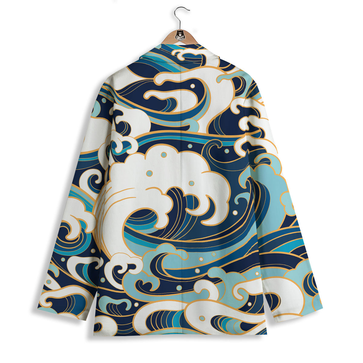 Ocean Wave Print Women's Blazer-grizzshop