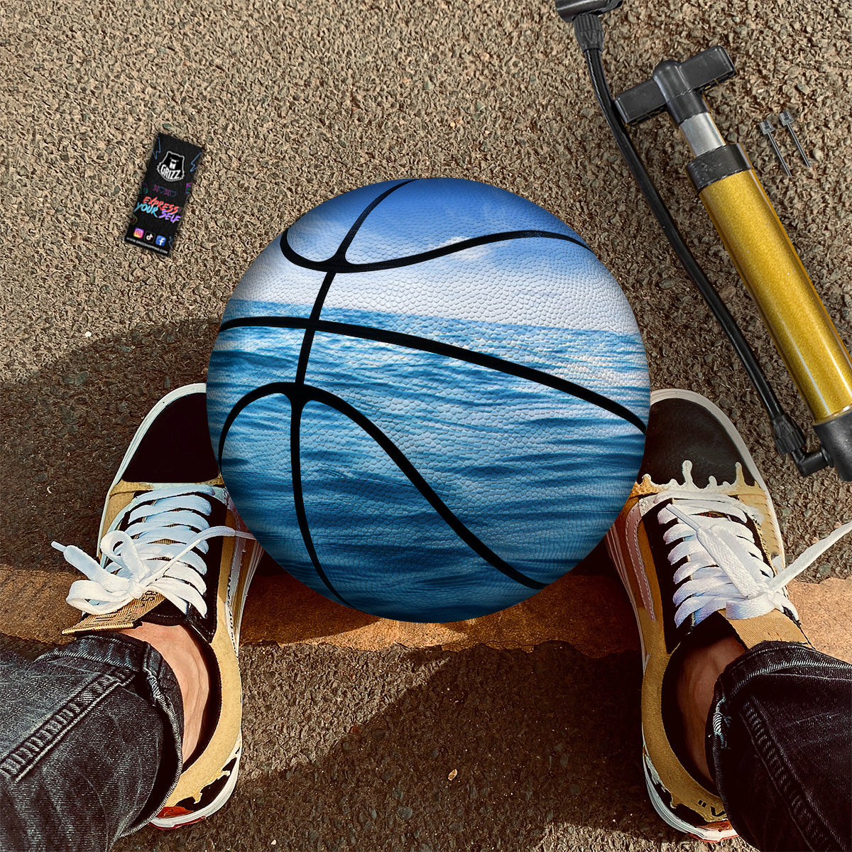 Ocean Blue Print Basketball