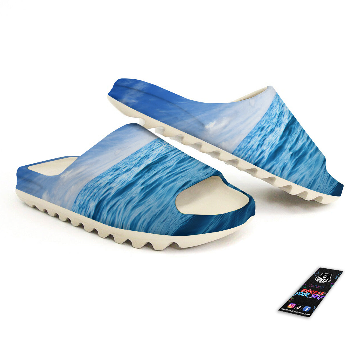 Ocean Blue Print Sandals-grizzshop