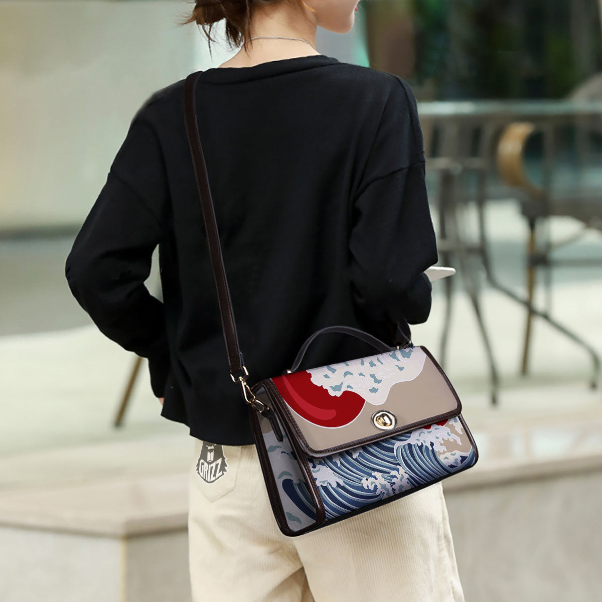 Ocean Wave Japanese Print Women's Satchel Bag