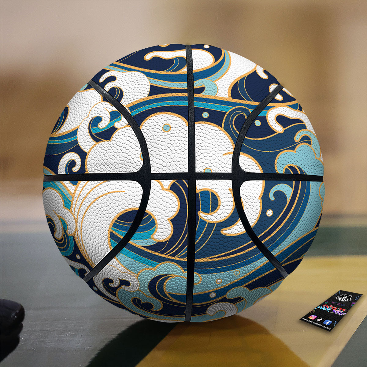 Ocean Wave Print Basketball