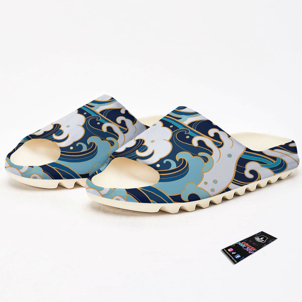 Ocean Wave Print Sandals-grizzshop