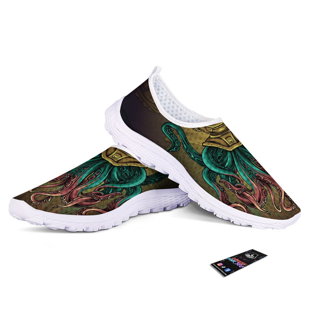 Octopus And Diving Helmet Print Nurse Shoes-grizzshop