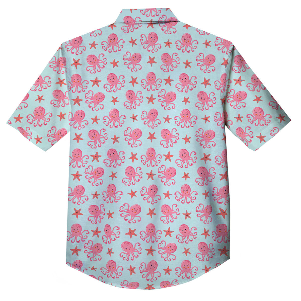 Octopus Cartoon Print Pattern Button Up Shirt-grizzshop