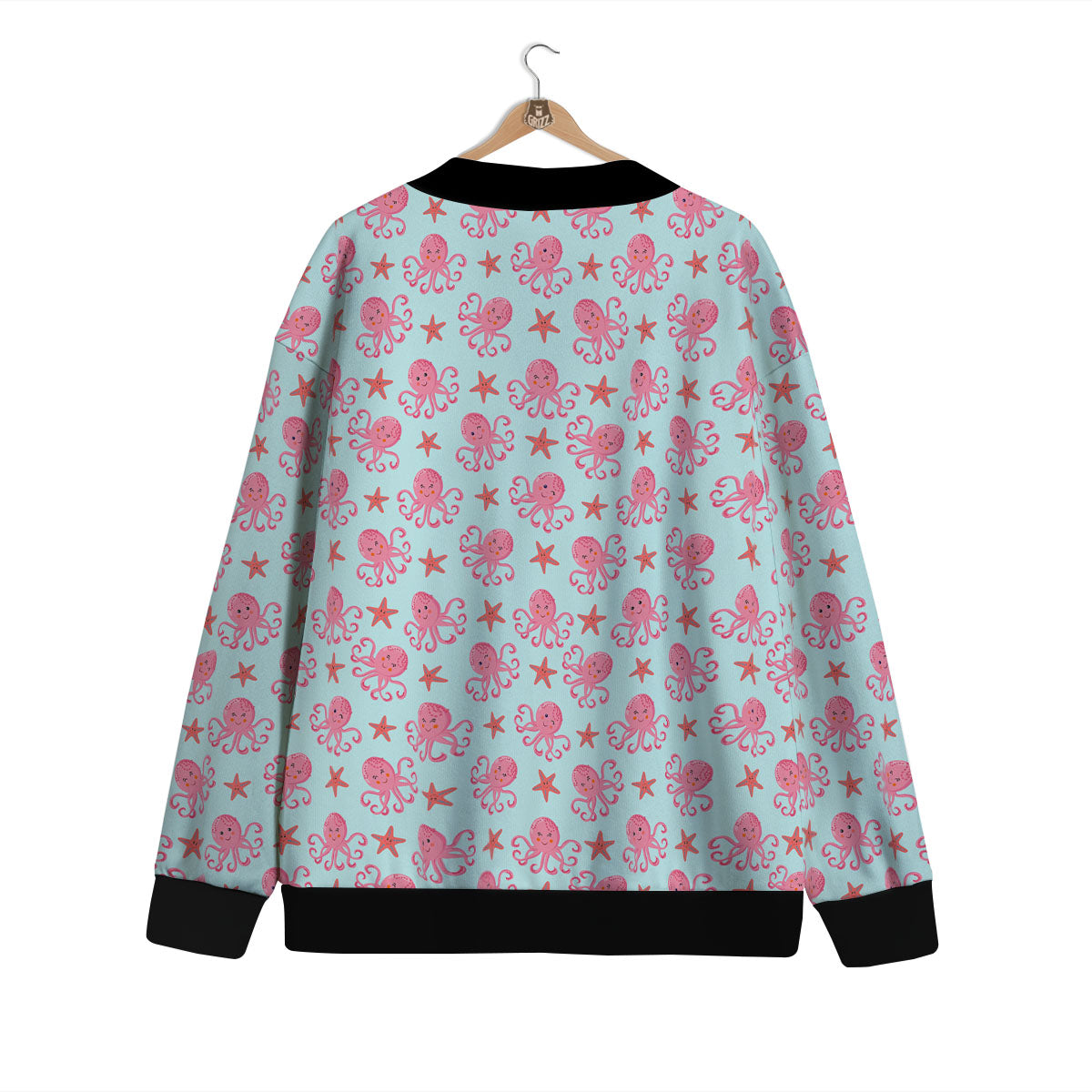 Octopus Cartoon Print Pattern Cardigan-grizzshop