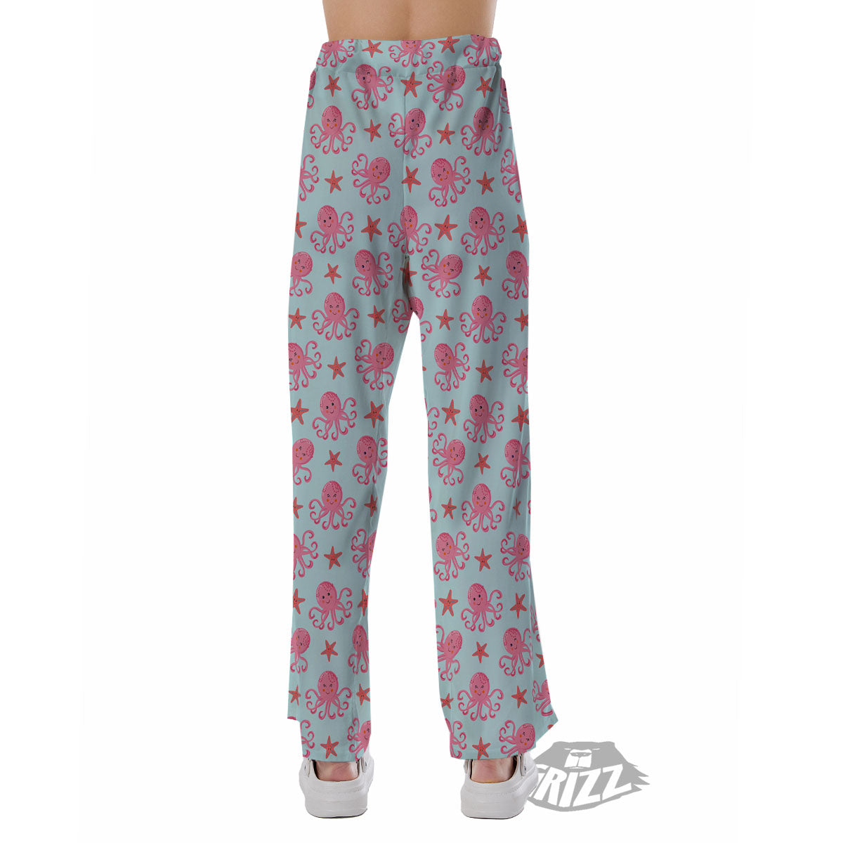 Octopus Cartoon Print Pattern Pajama Pants-grizzshop