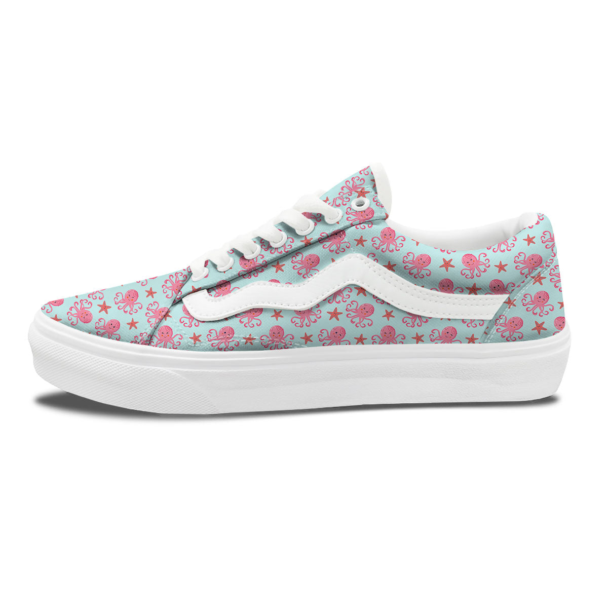 Octopus Cartoon Print Pattern Skate Shoes-grizzshop
