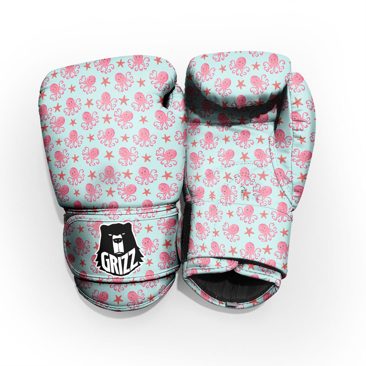 Octopus Cartoon Print Pattern Pro Boxing Glove