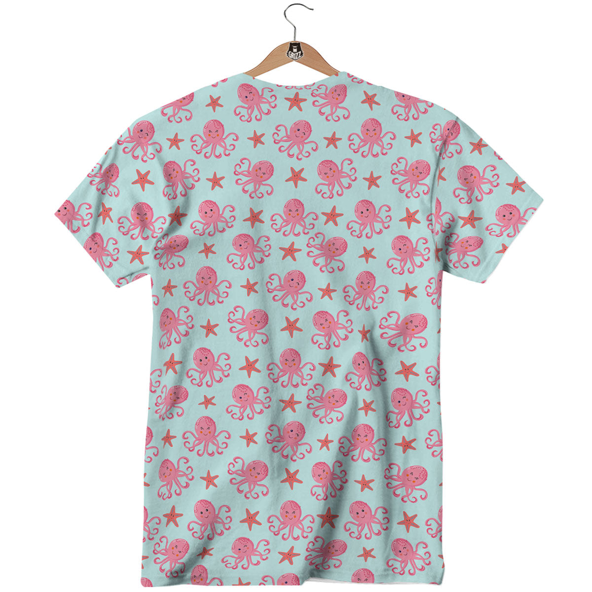 Octopus Cartoon Print Pattern T-Shirt-grizzshop