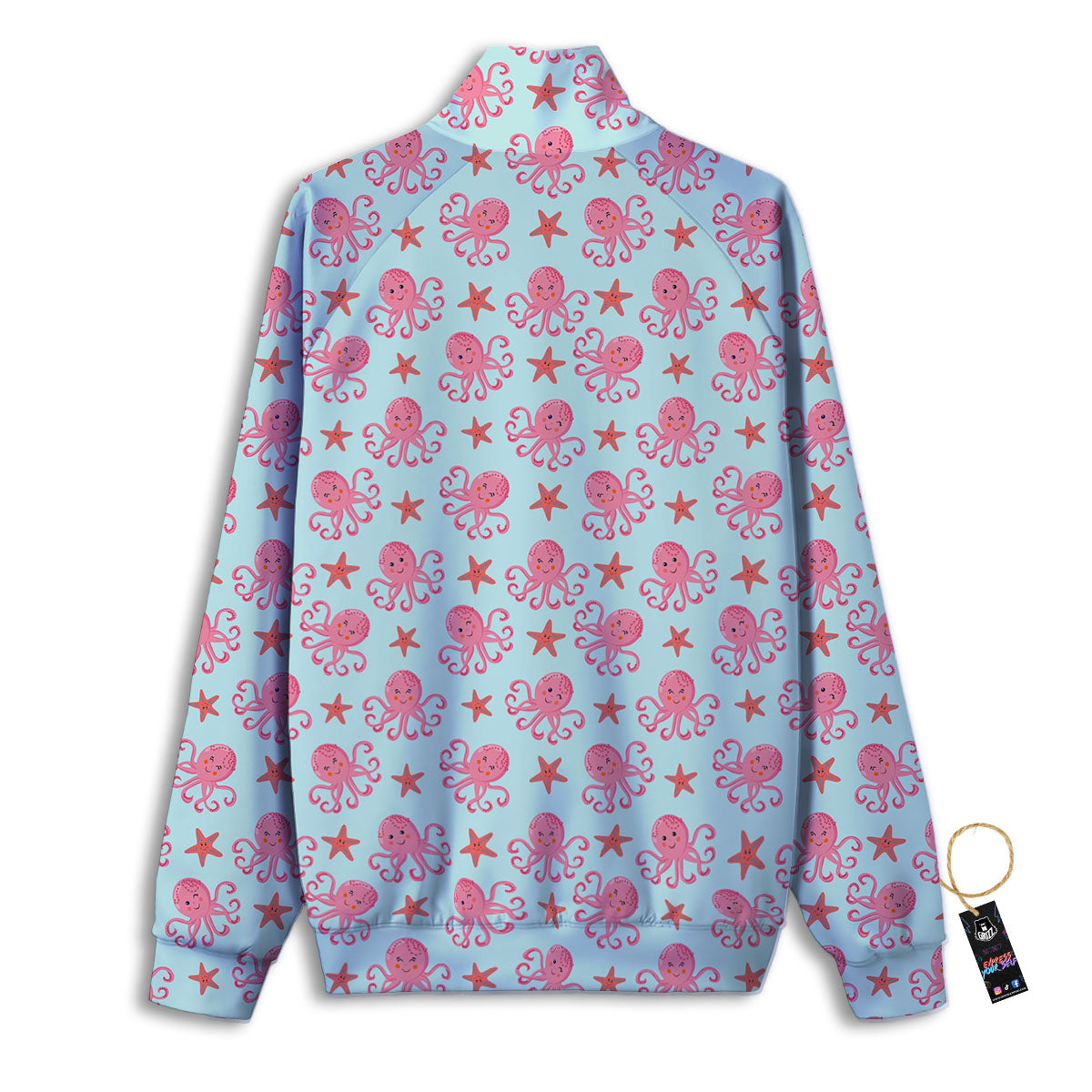 Octopus Cartoon Print Pattern Track Jacket-grizzshop