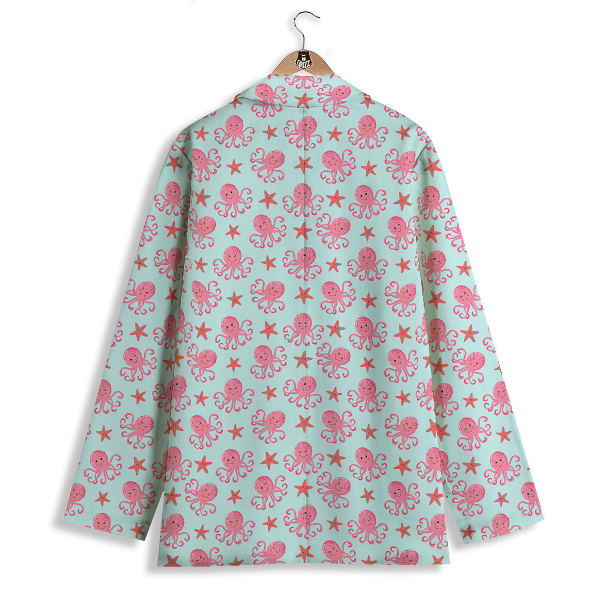 Octopus Cartoon Print Pattern Women's Blazer-grizzshop