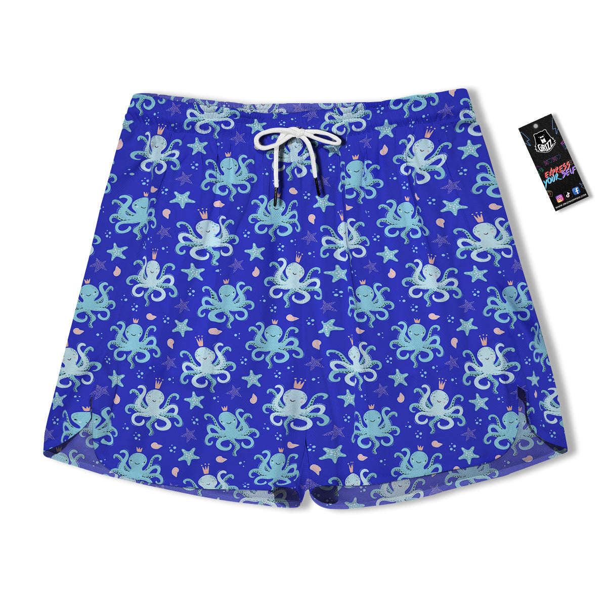 Octopus Cute Print Pattern Men's Running Shorts-grizzshop
