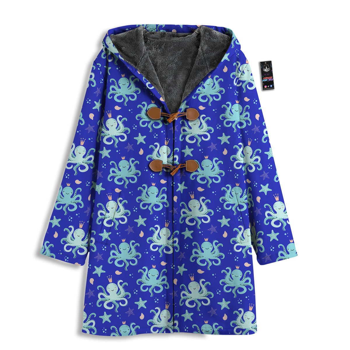 Octopus Cute Print Pattern Men's Windbreaker Jacket-grizzshop