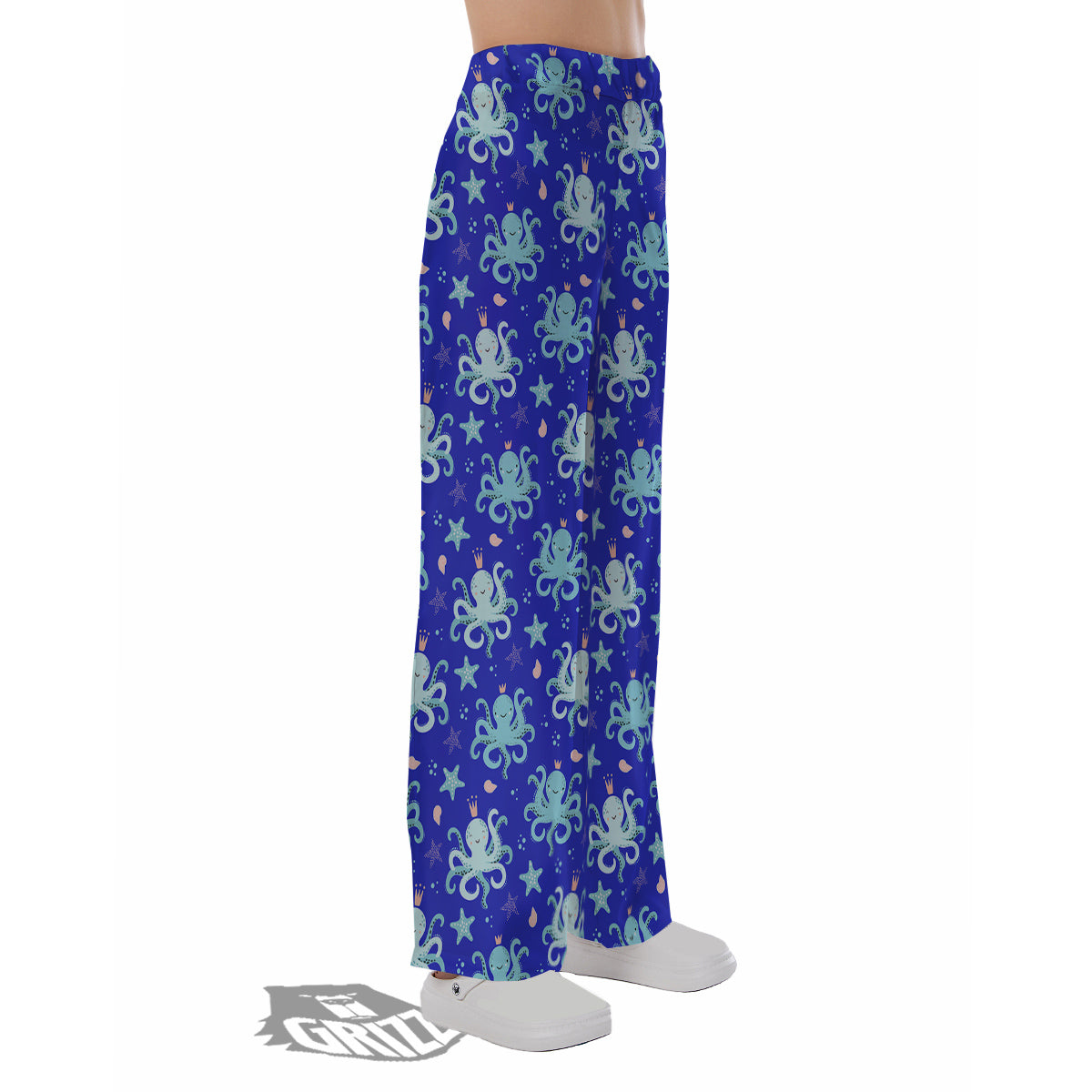 Octopus Cute Print Pattern Pajama Pants-grizzshop