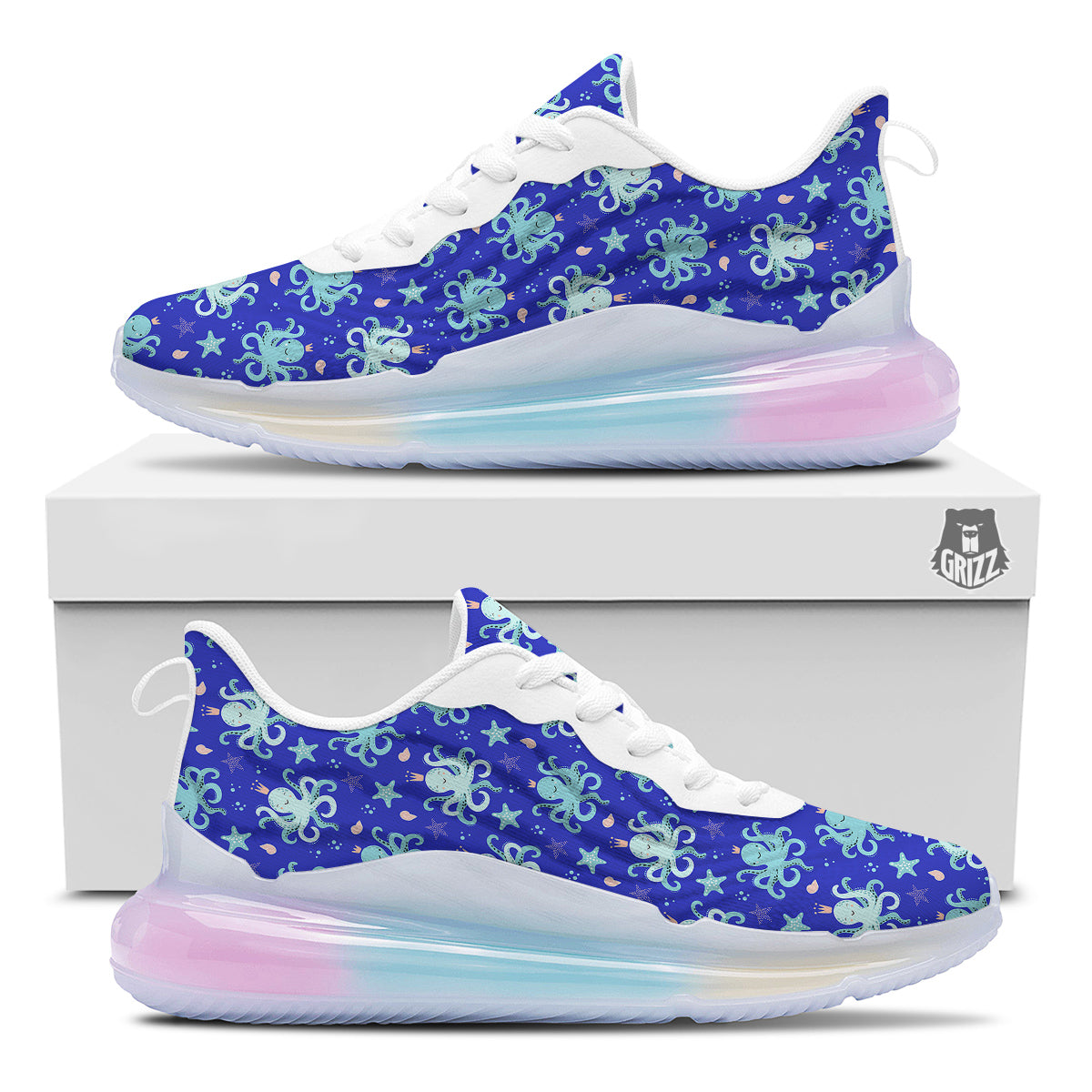 Octopus Cute Print Pattern Running Sneakers-grizzshop