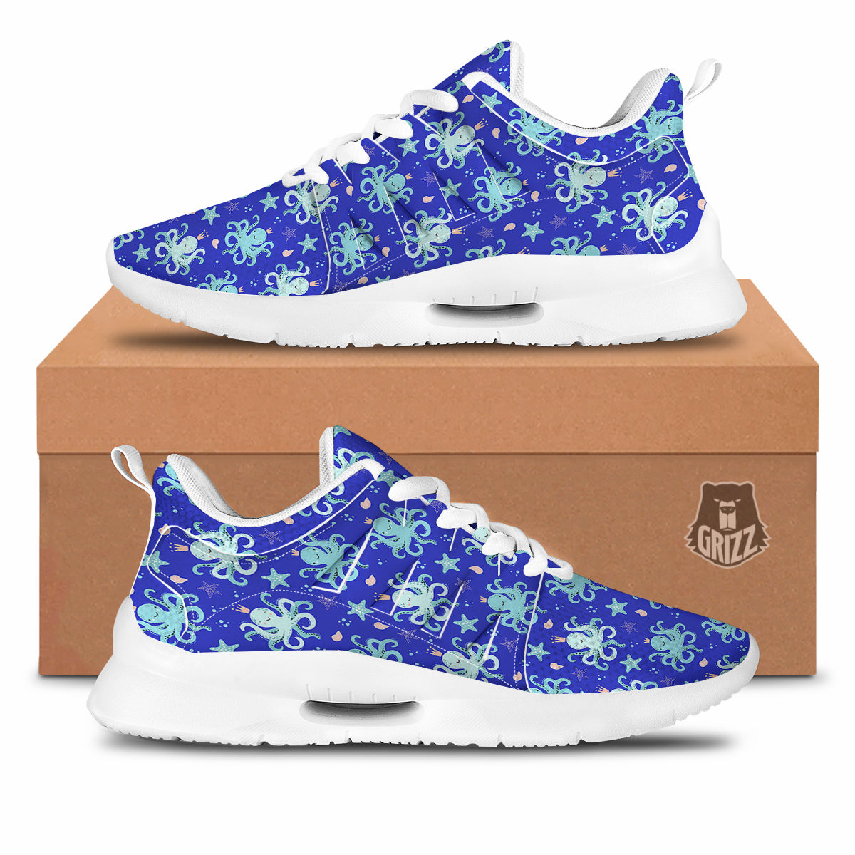 Octopus Cute Print Pattern Tennis Shoes-grizzshop