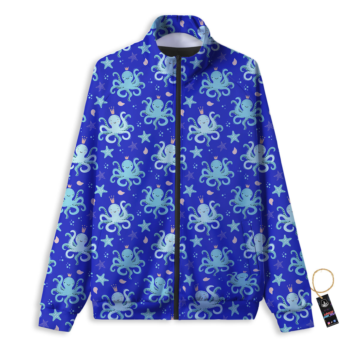 Octopus Cute Print Pattern Track Jacket-grizzshop