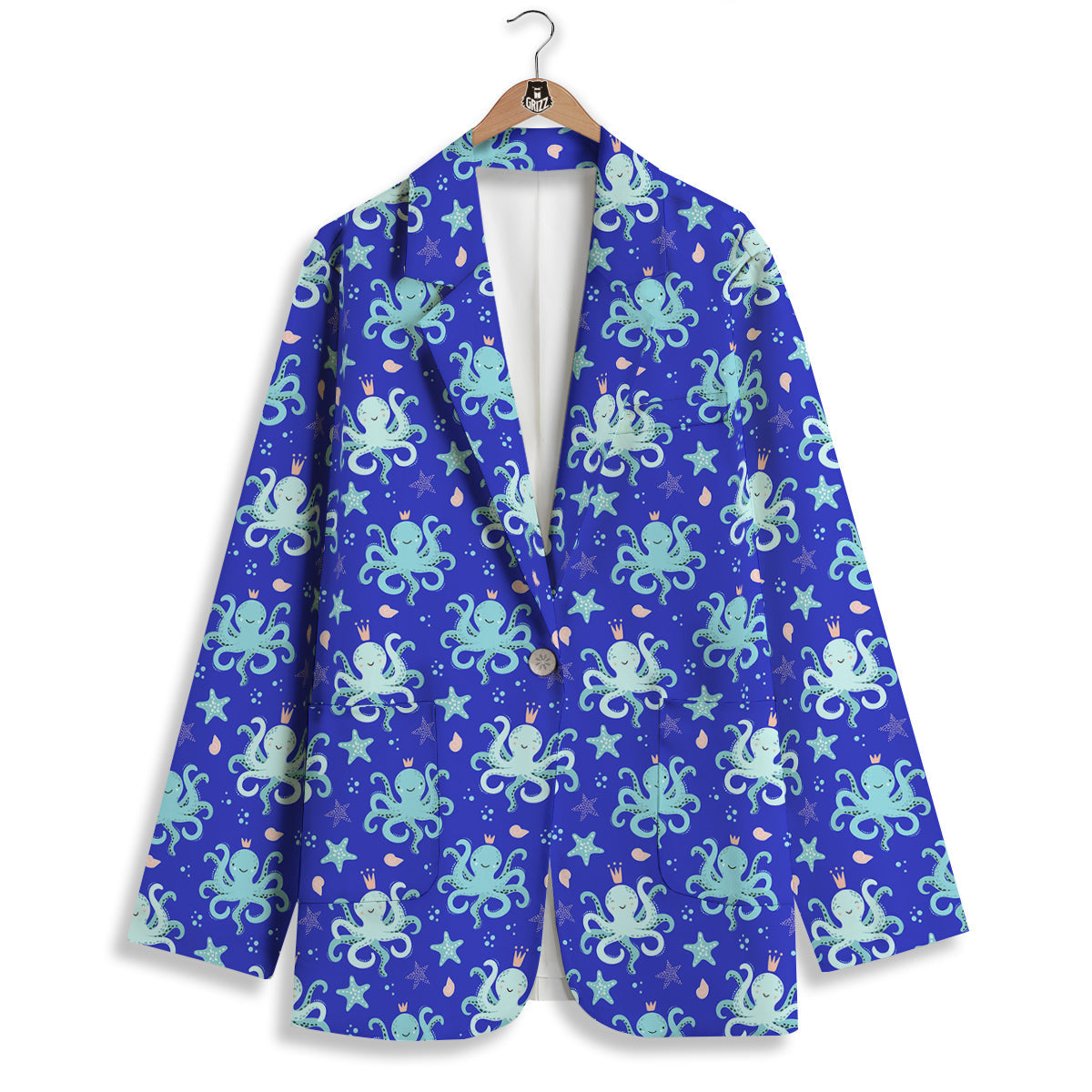 Octopus Cute Print Pattern Women's Blazer-grizzshop