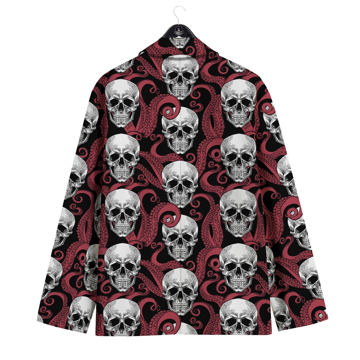 Octopus Skull Red Print Pattern Men's Sport Coat-grizzshop