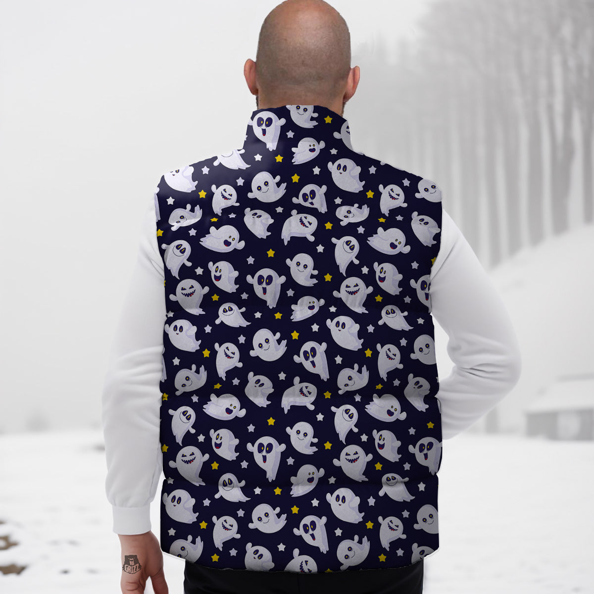 Octopus Squid Tentacle Pattern Print Down Vest