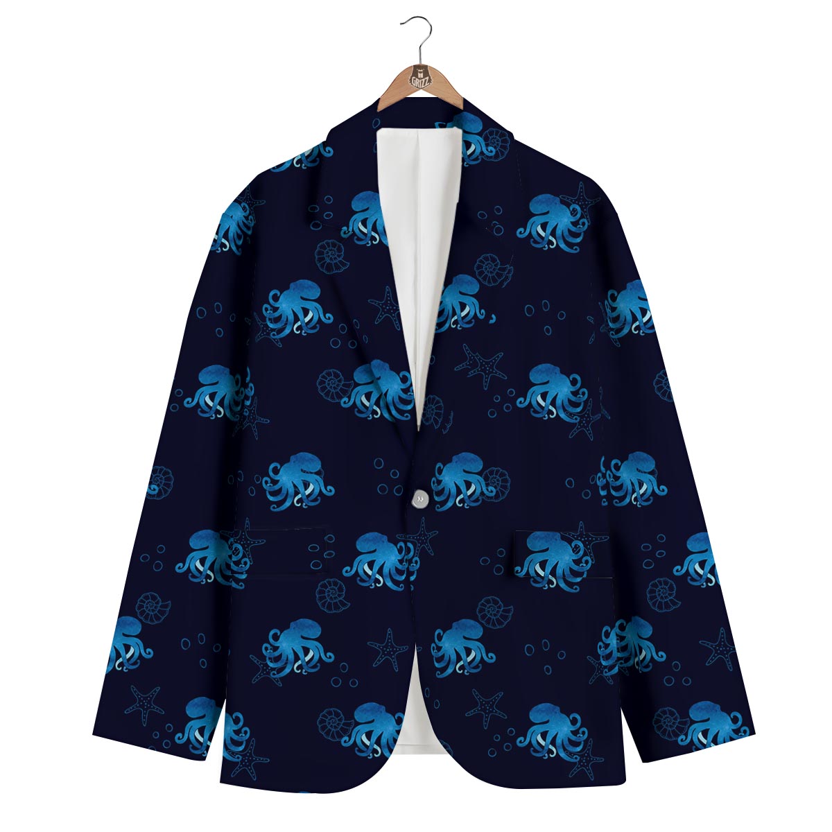 Octopus Squid Tentacle Print Pattern Men's Blazer-grizzshop