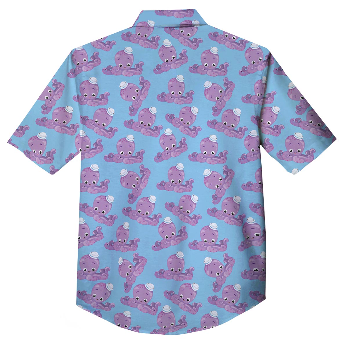 Octopus Teal And Purple Print Pattern Button Up Shirt-grizzshop