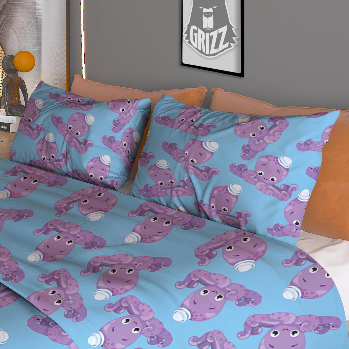 Octopus Tentacles Print Pattern Duvet Cover Bedding Set