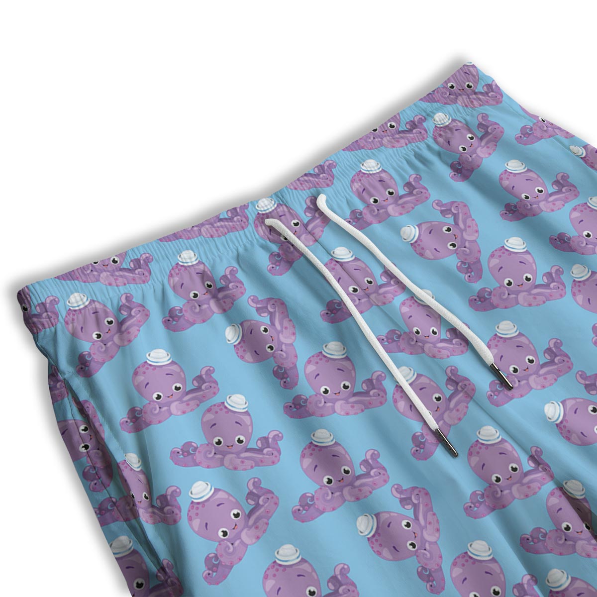 Octopus Teal And Purple Print Pattern Men's Athletic Shorts