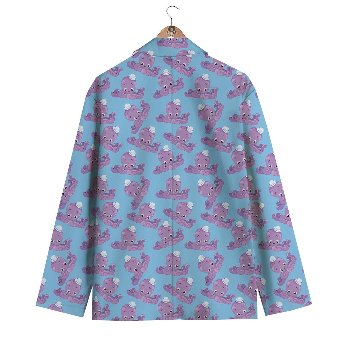 Octopus Teal And Purple Print Pattern Men's Blazer-grizzshop