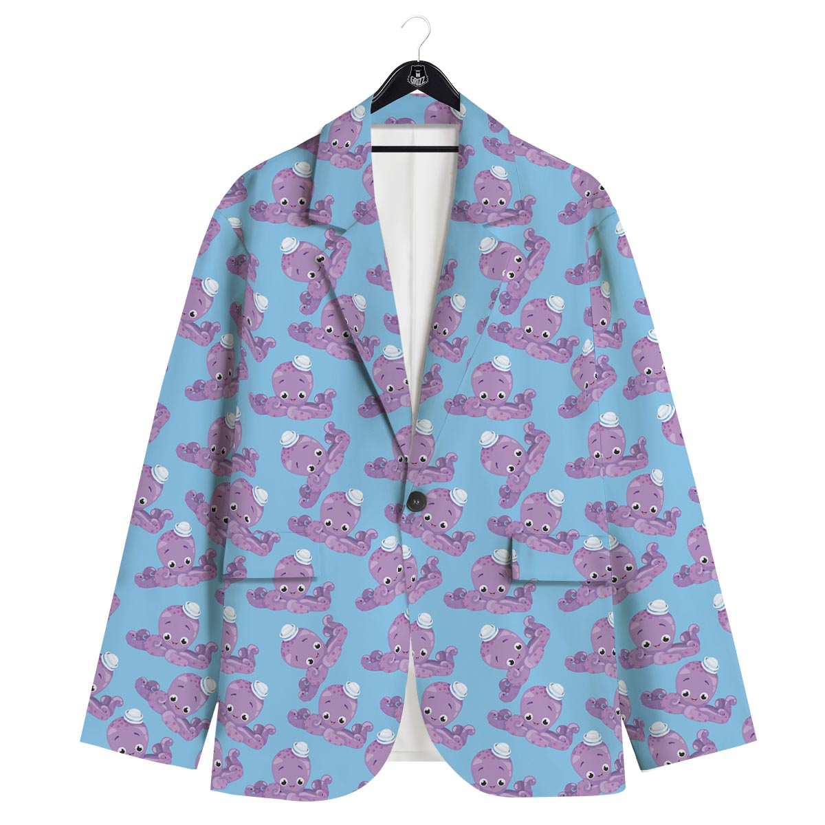 Octopus Teal And Purple Print Pattern Men's Sport Coat-grizzshop