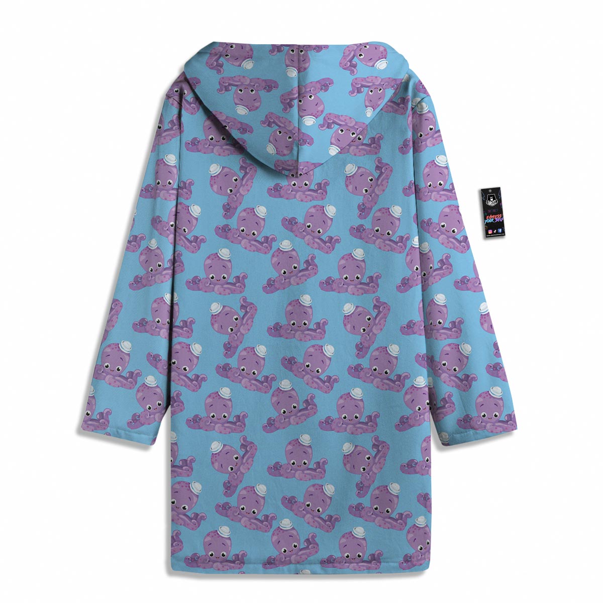 Octopus Teal And Purple Print Pattern Men's Windbreaker Jacket-grizzshop