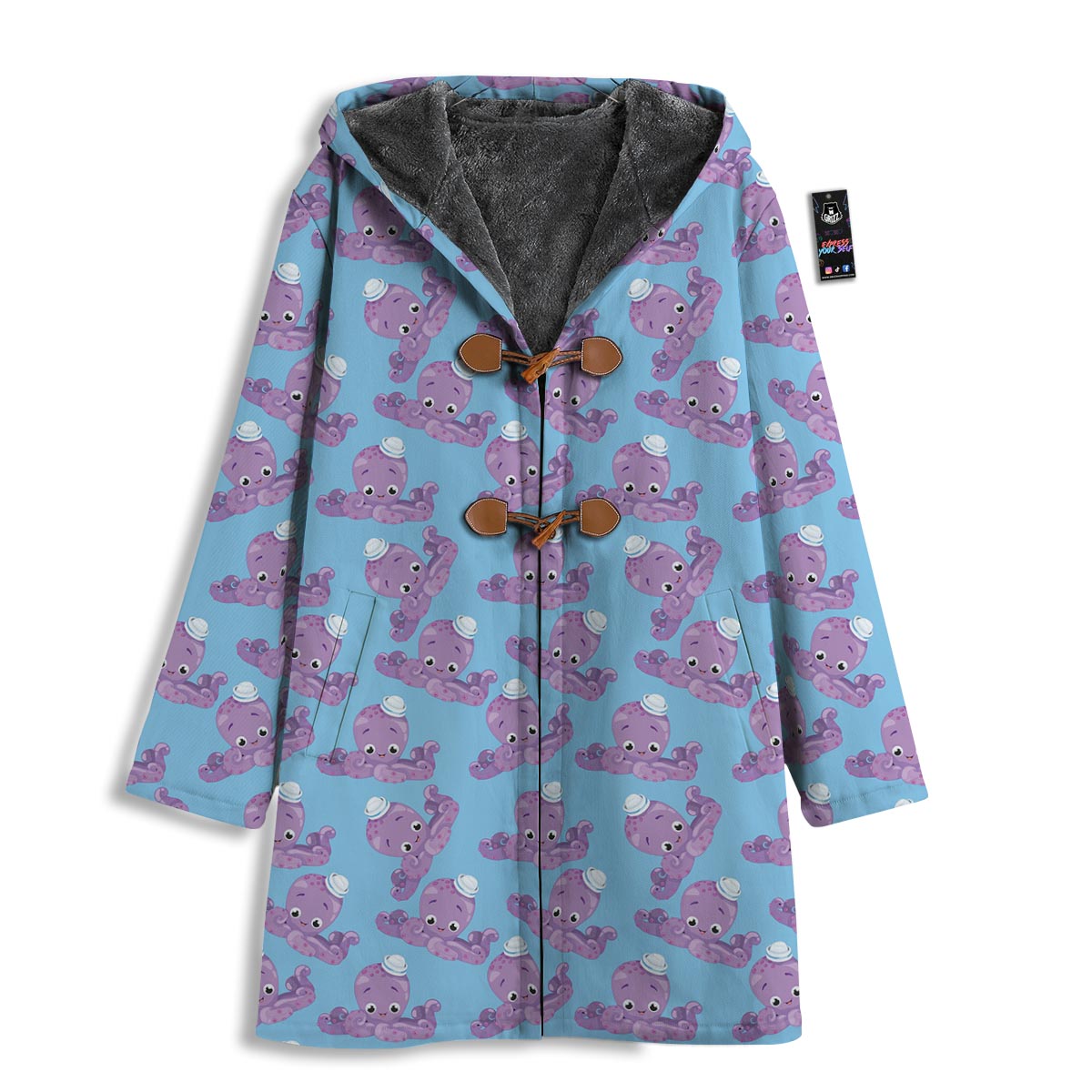 Octopus Teal And Purple Print Pattern Men's Windbreaker Jacket-grizzshop
