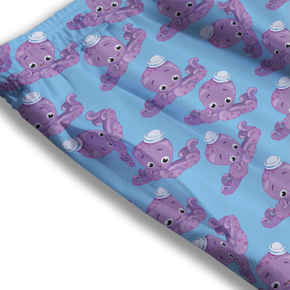 Octopus Teal And Purple Print Pattern Mesh Shorts
